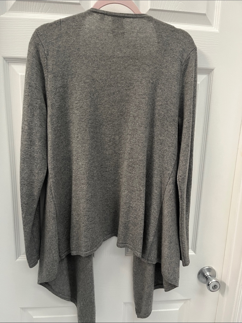 Saks Fifth Avenue Gray Open-Front Cashmere Cardigan - Picture 4 of 4
